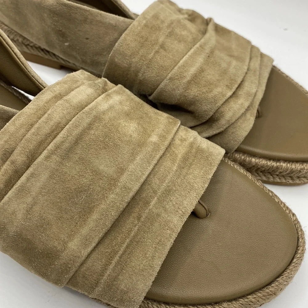 NWOB Tory Burch‎ Suede Slingback Espadrilles In Leccio Tan Size 5